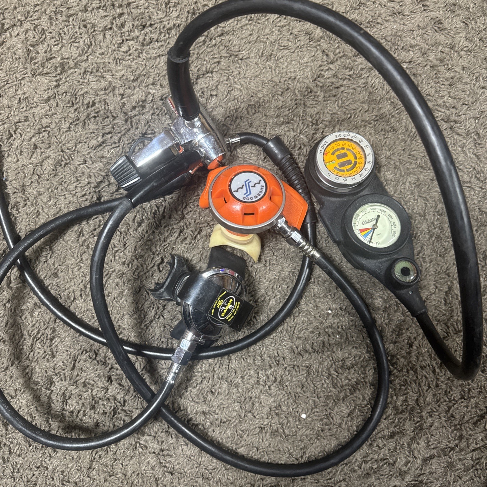 Dacor PBD XL Pacer Sherwood Regulator Scuba Diving Gauges Set