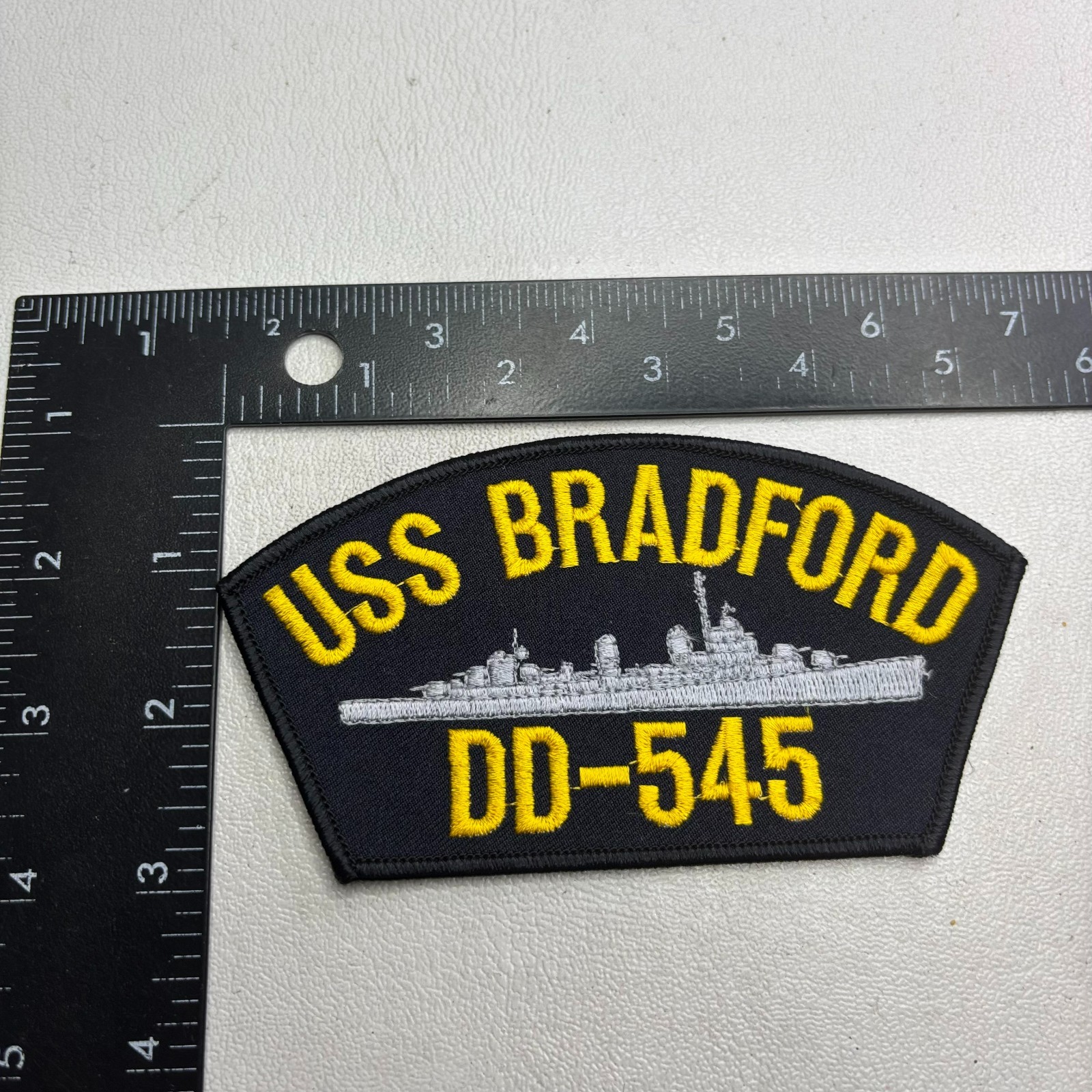 USN United States Navy USS BRADFORD DD-545 DESTROYER SHIP Hat Patch C61S