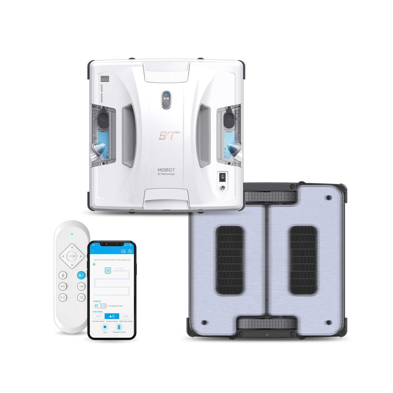 HOBOT S7 Pro Dual Mop Polish Hand Wiping Tec Window Cleaning Robot, 15nm Dual...