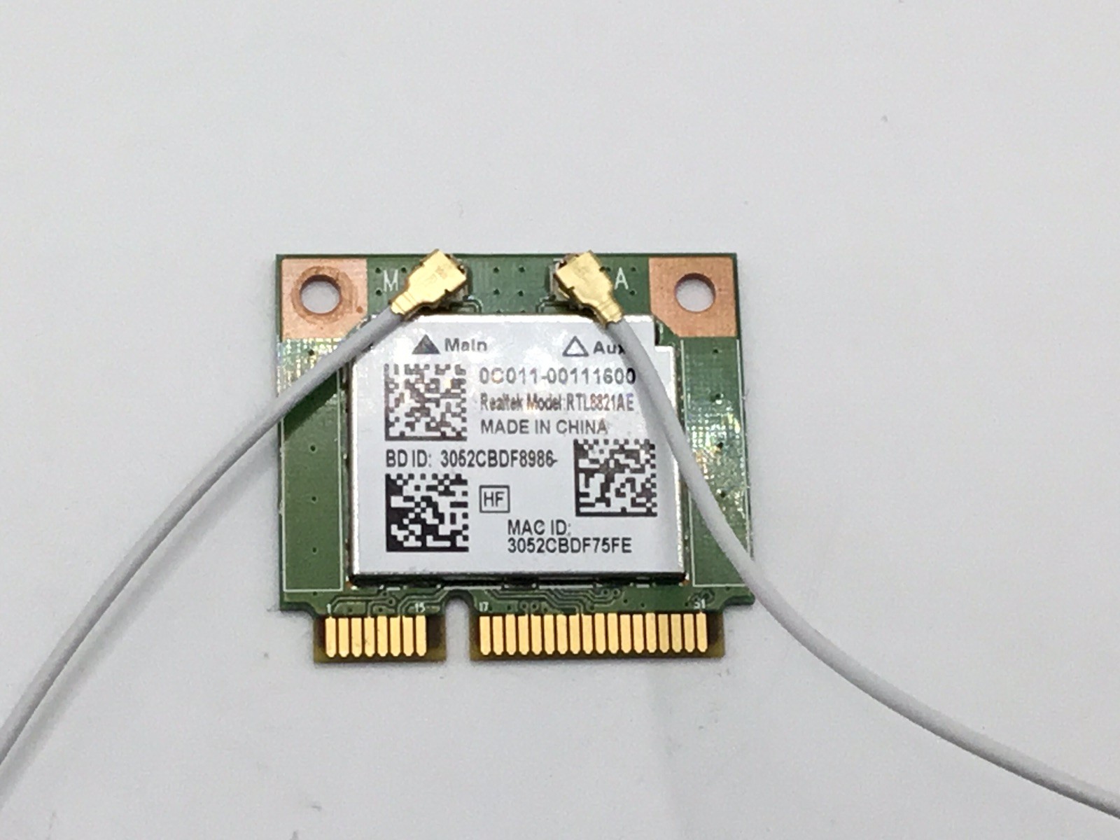 Realtek M32 RTL8821AE 0C011-00111600 -0011 FIO/M32CD w/ Antennas