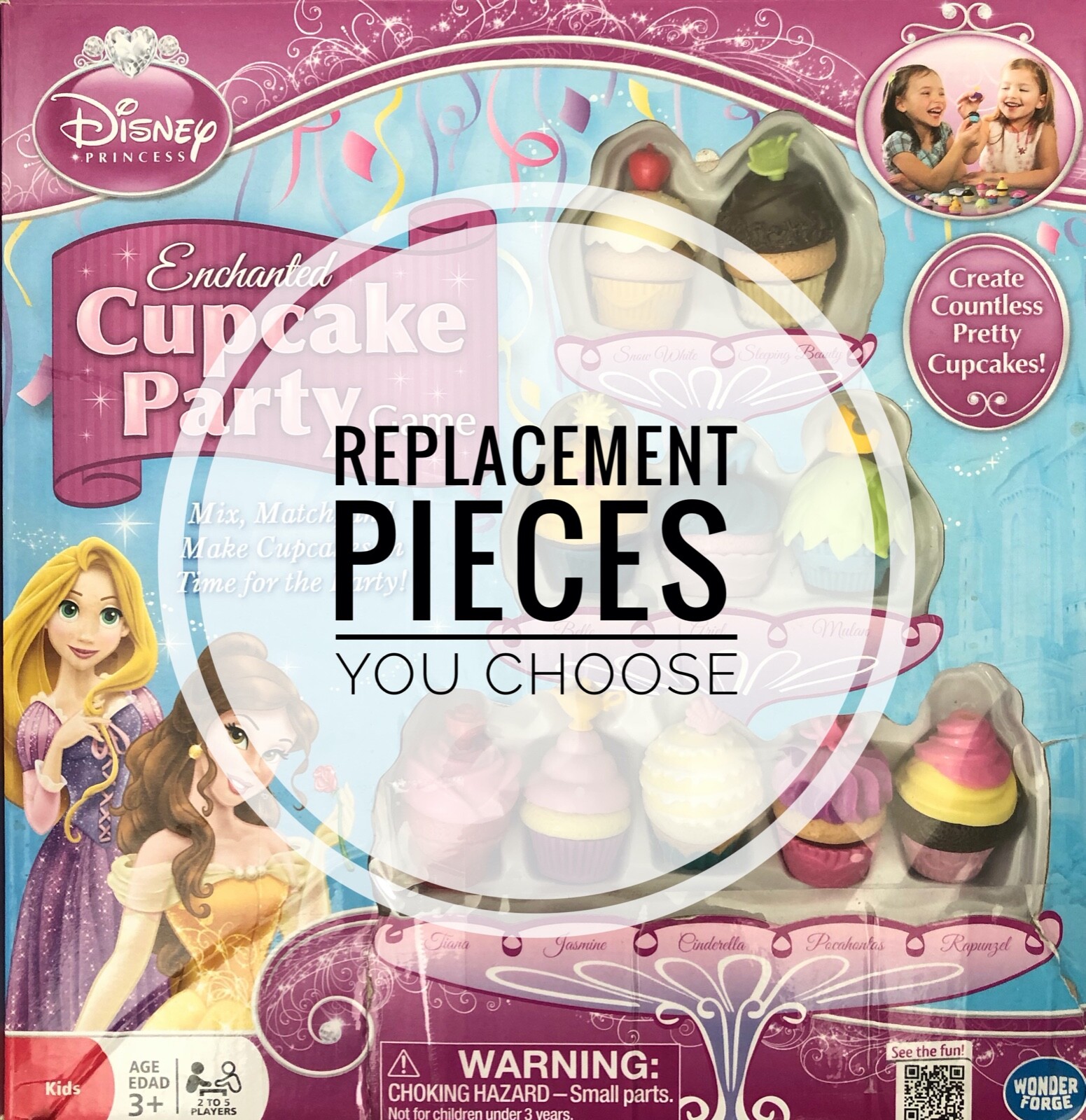Disney Princess Enchanted Cupcake Party Game Replacement Pieces - You Choose