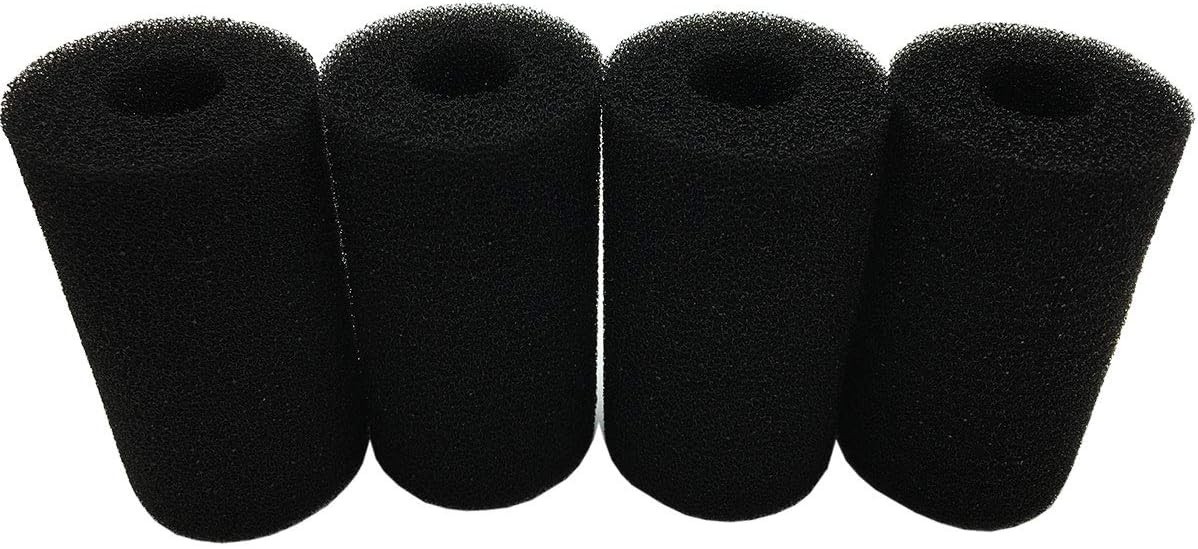 4 Black Pre-Filter Sponges for Fish Tanks - Long-Lasting Filtration Solution
