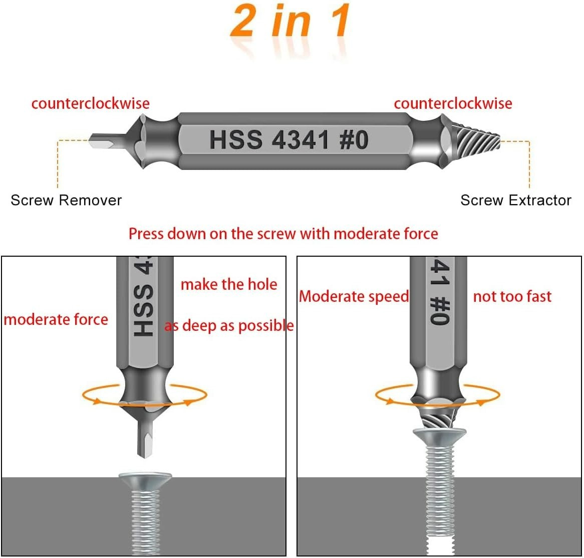 6-Piece Screw Extractor Set - Essential Tools for Rusty Screw Removal