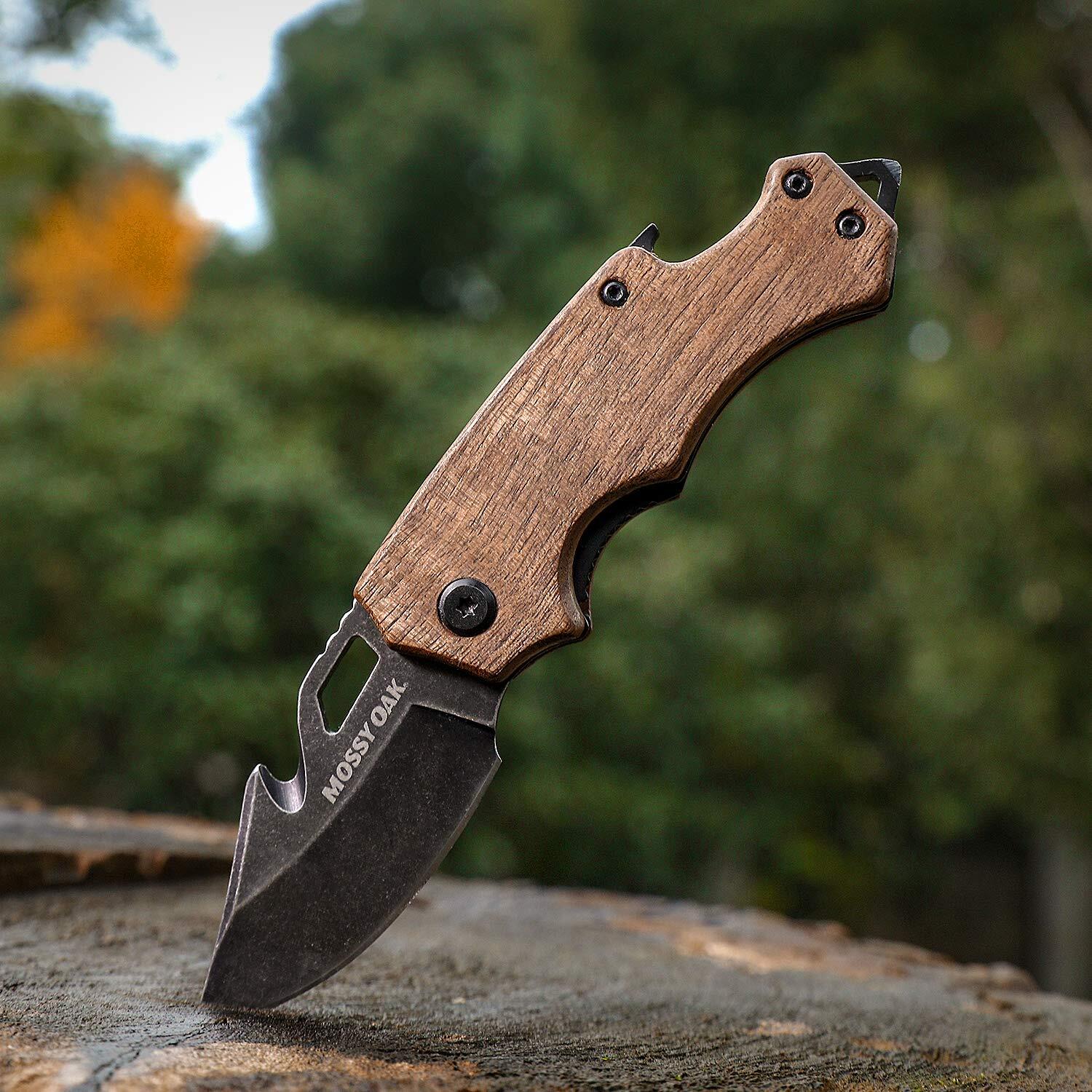 Mossy Oak Mini Folding Pocket Knife Multitool Bottle Drop Point Blade EDC Opener