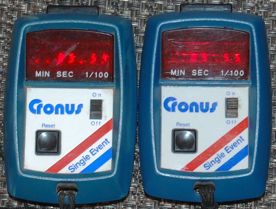 2 Cronu Single Event Stop Watches (Tested Works)
