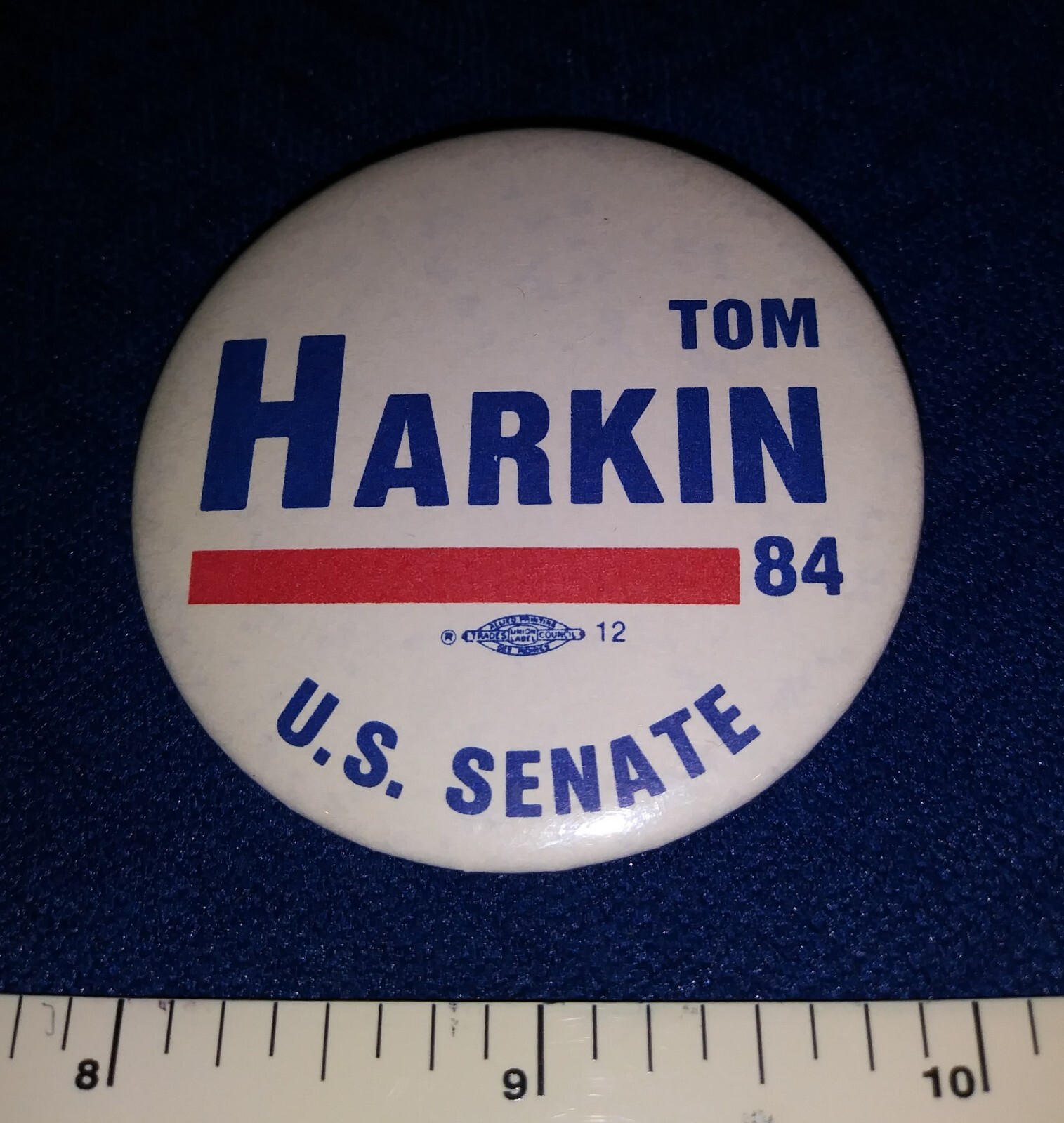 EARLY 1ST SENATE RACE OFFICIAL TOM HARKIN IOWA 1984 POLITICAL PIN PINBACK BUTTON