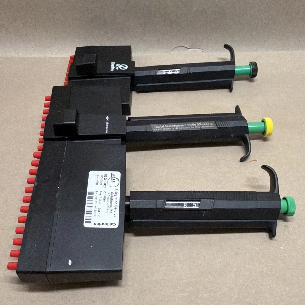 Lot of 7 Flow Titertek Labsystems Multichannel Pipettes - Used Finland