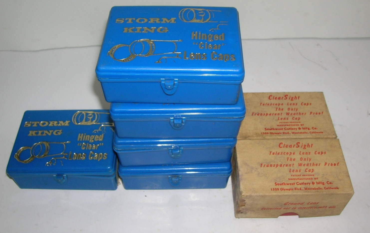 7 Boxes of Rifle Scope Lens Caps Vintage Storm King / Clear Sight New Old Stock