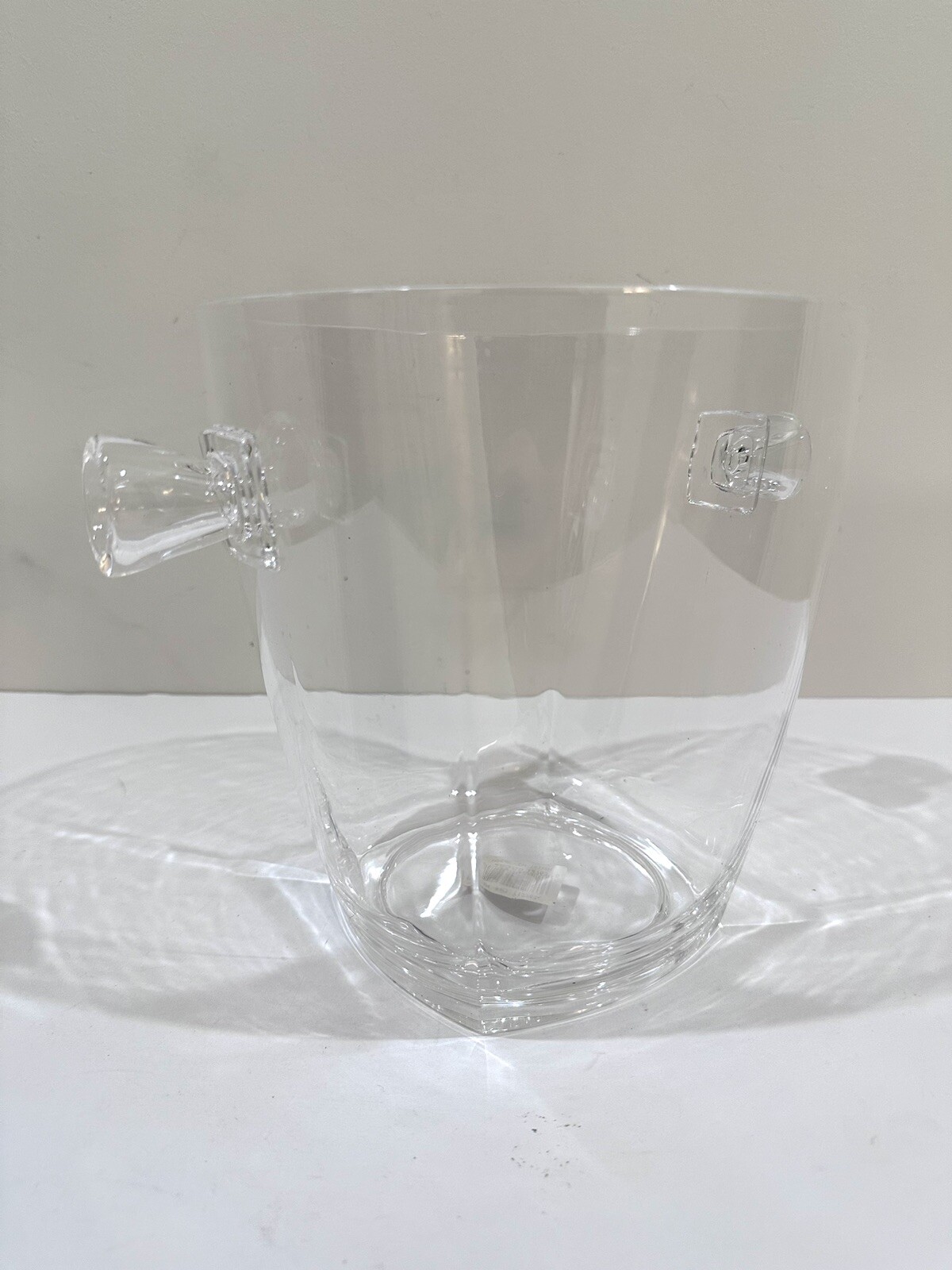 NEW Lot Of 2 Pair Acrylic Clear Ice Buckets With Handles 14” Thick Plastic
