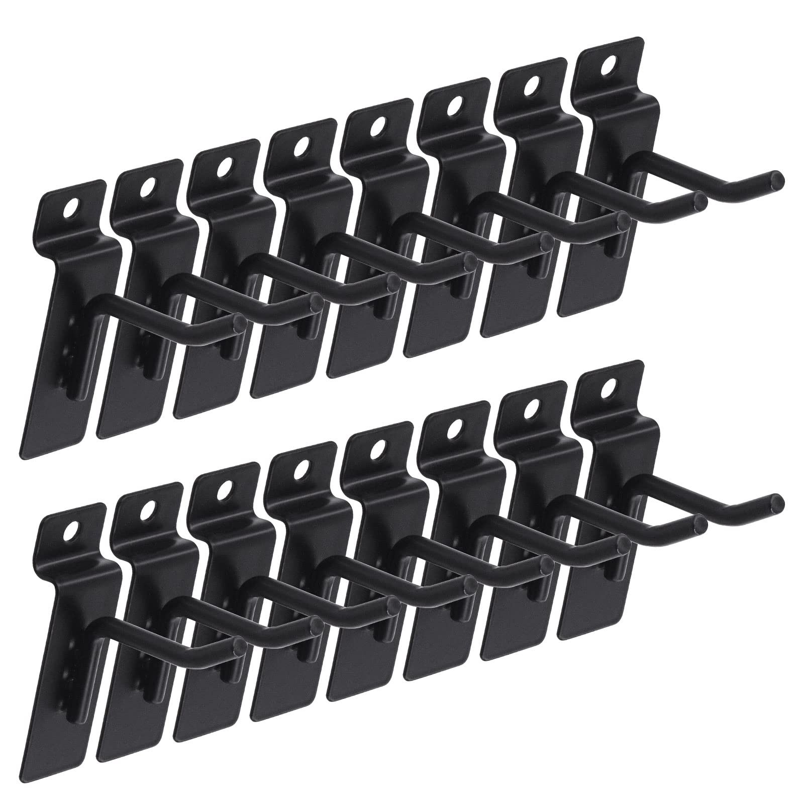20Pcs 2 Heavy Duty Slatwall Hooks Set for Garage Shop Pegboard Display Black