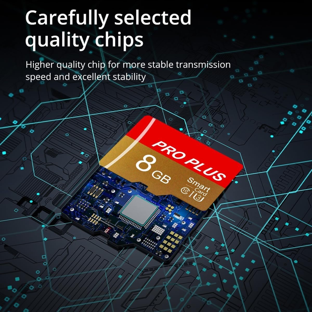 2 Pack 8GB High-Speed TF Cards with Adapter - Universal Device Compatibility