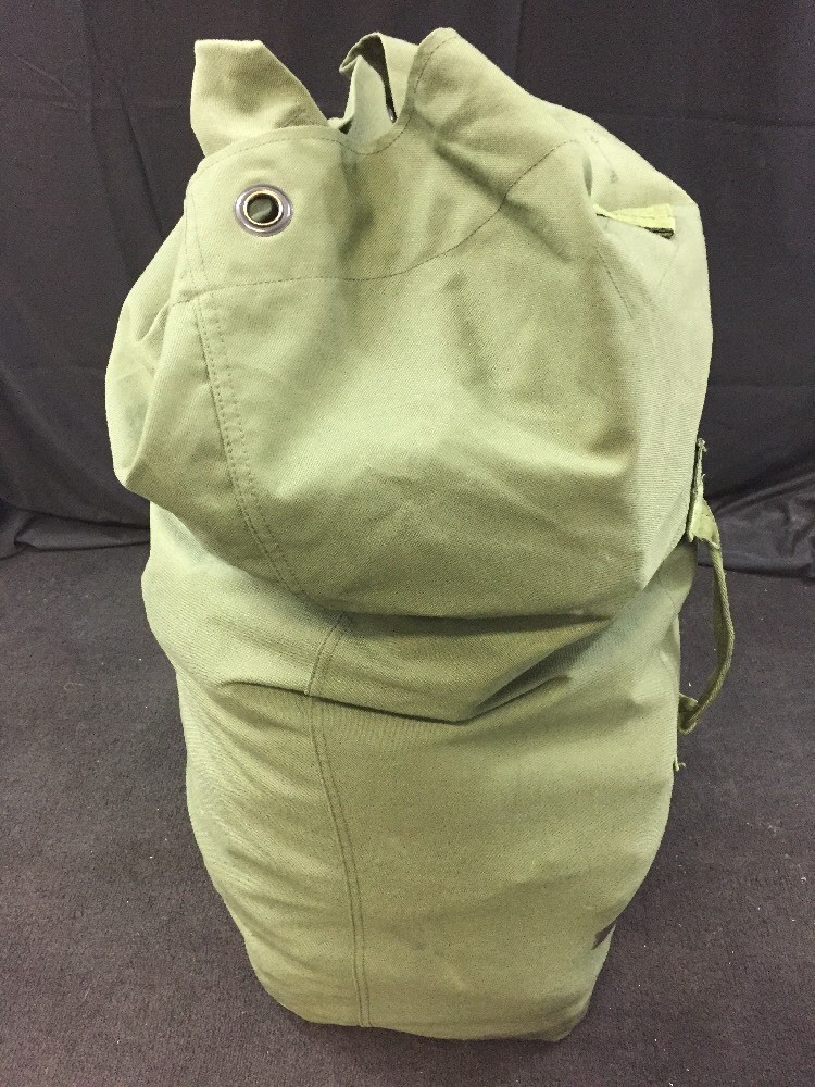 Lot of 2 MILITARY Nylon Duffel Bag Backpack Survival Camping Green Bugout Pack