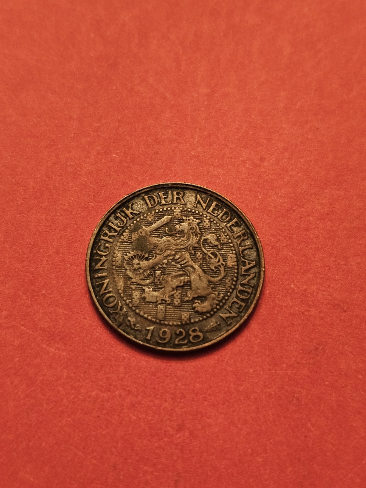 1928 🇳🇱 NETHERLANDS ONE 1 CENT WORLD COIN KM#152 F-VFINE DETAIL FREE SHIPPING