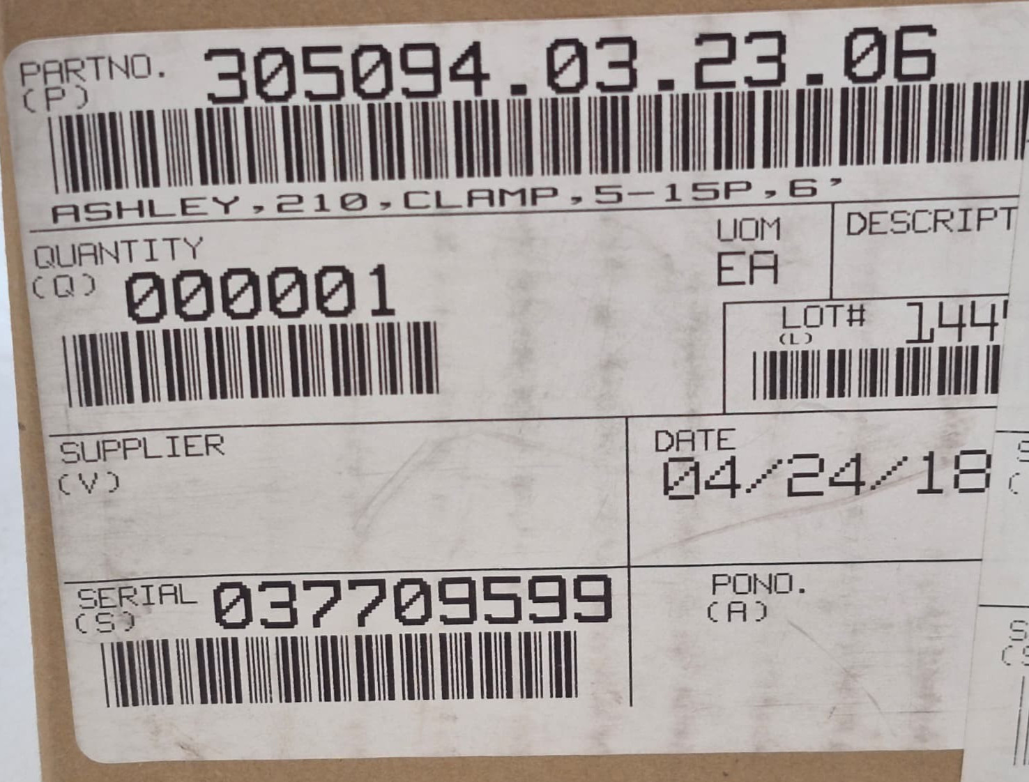 Open Box Dekko Ashley 210 Surface Power Module 5-15P 6' W/ Clamp