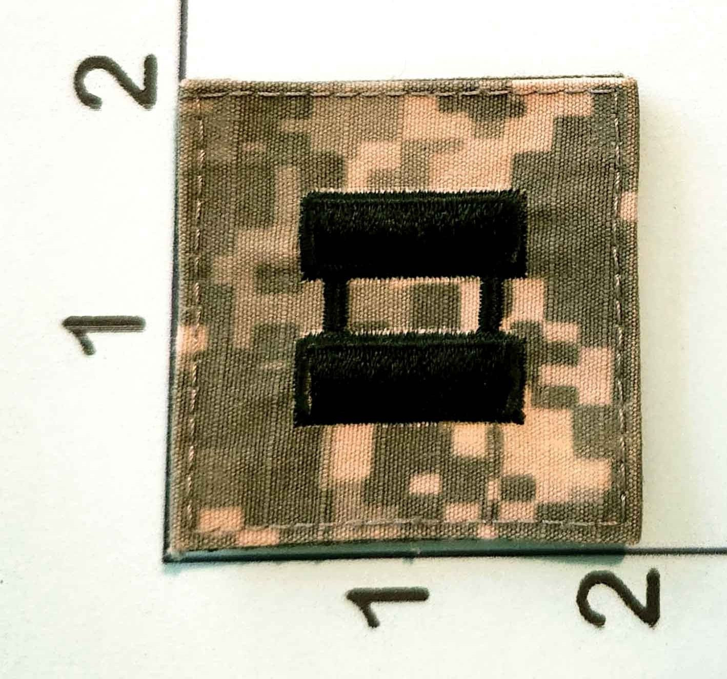 United States Army Captain O-3 Embroidered Rank Patch Hook Loop Camoflauge