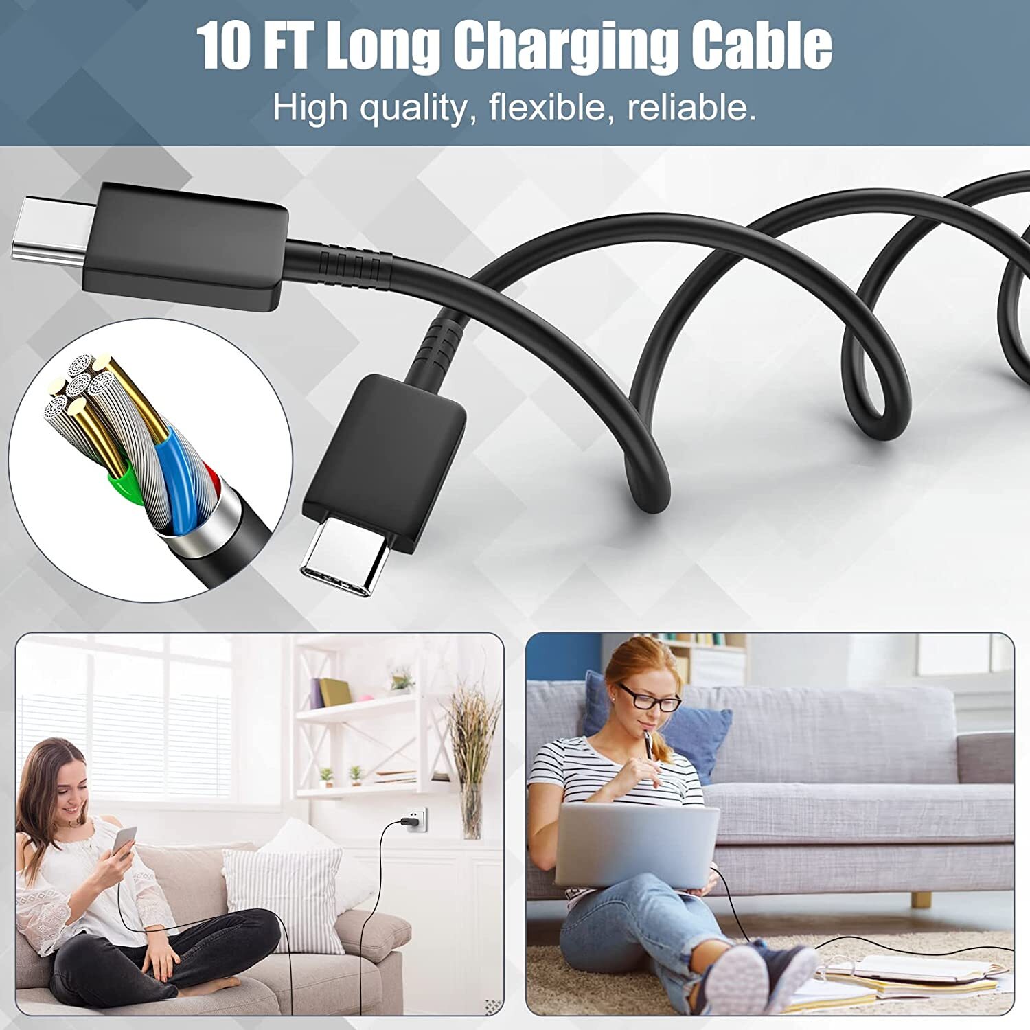25w Type C USB-C Super Fast Charger Wall Adapter Cable For Samsung Galaxy Note