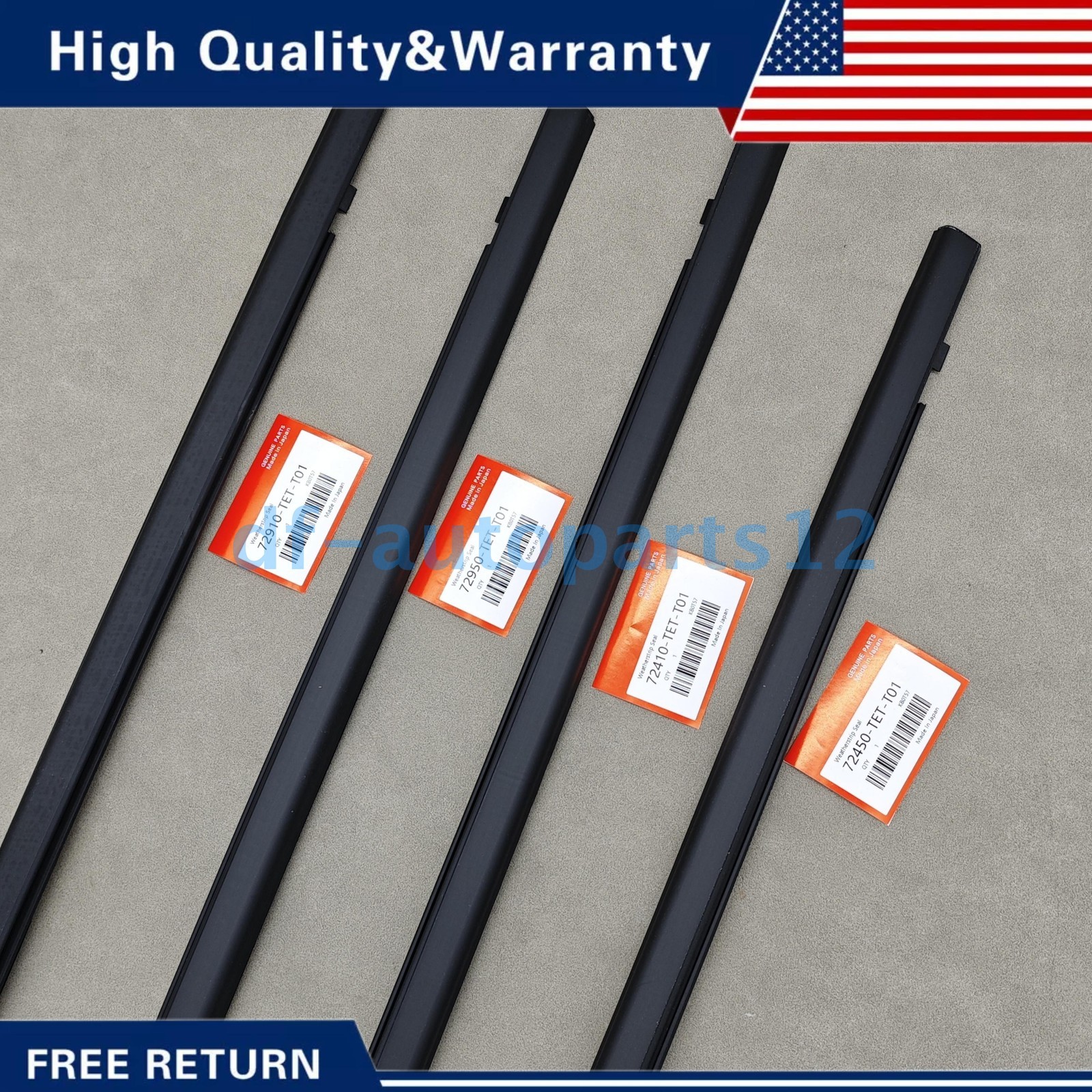 OEM 4PCS!  Window Weatherstrip Molding TrimFor Honda Civic Sedan 2016 -19 US
