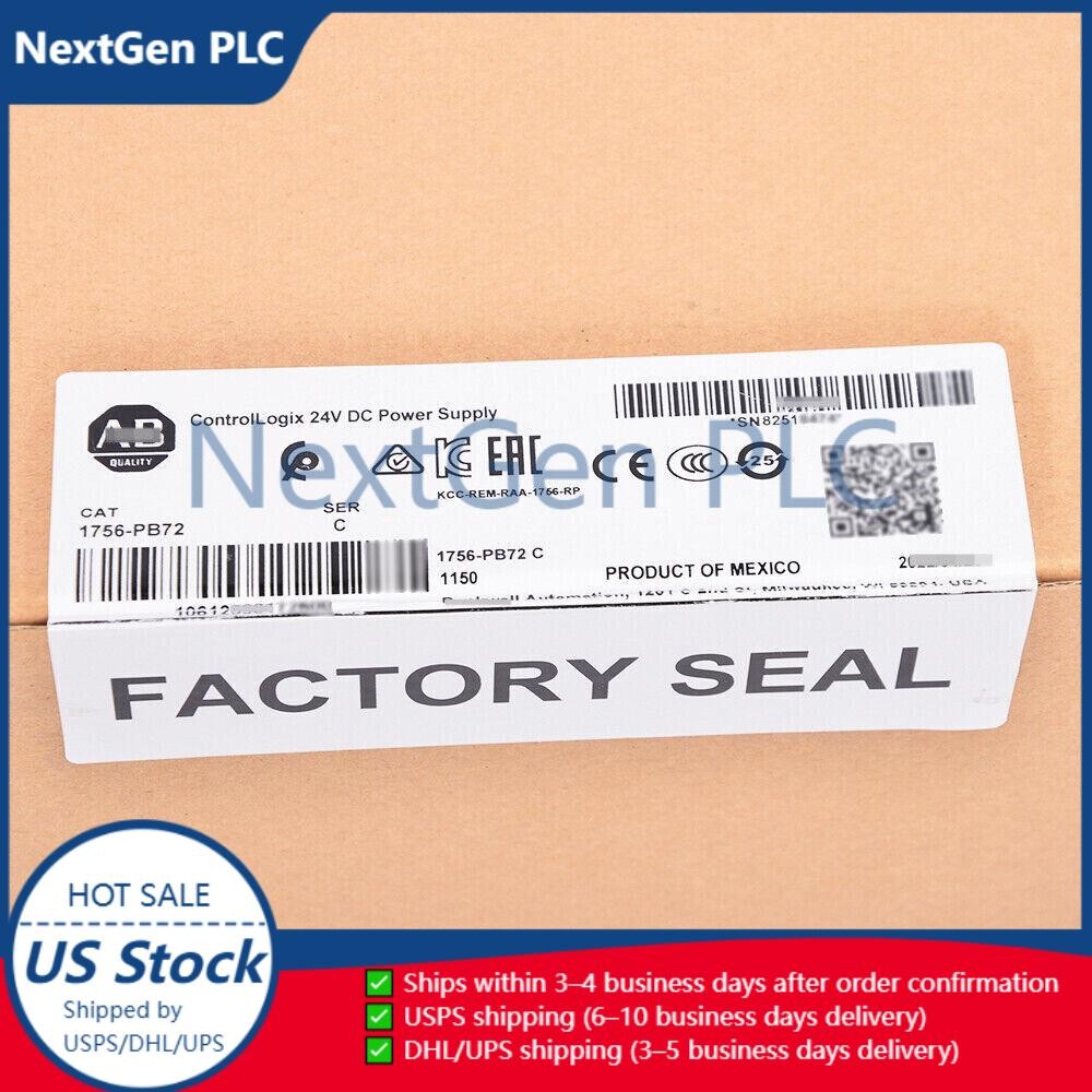 New Factory Sealed AB 1756-PB72 /C ControlLogix 24V DC Power Supply 1PCS