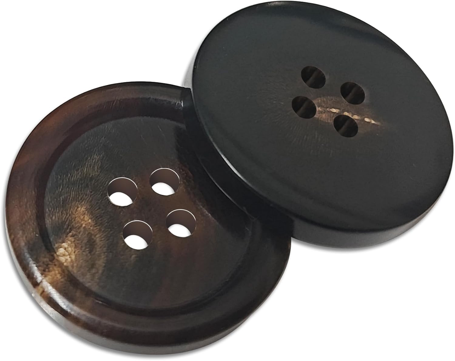1 Inch Real Horn Buttons 10PCS Large Sewing Buttons for Coat, Blazer, Suit, Over