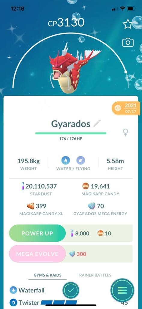 SHINY ✨ GYARADOS 3000CP!! ✨ - PKMN GO!!! - NOT REGISTERED!!!