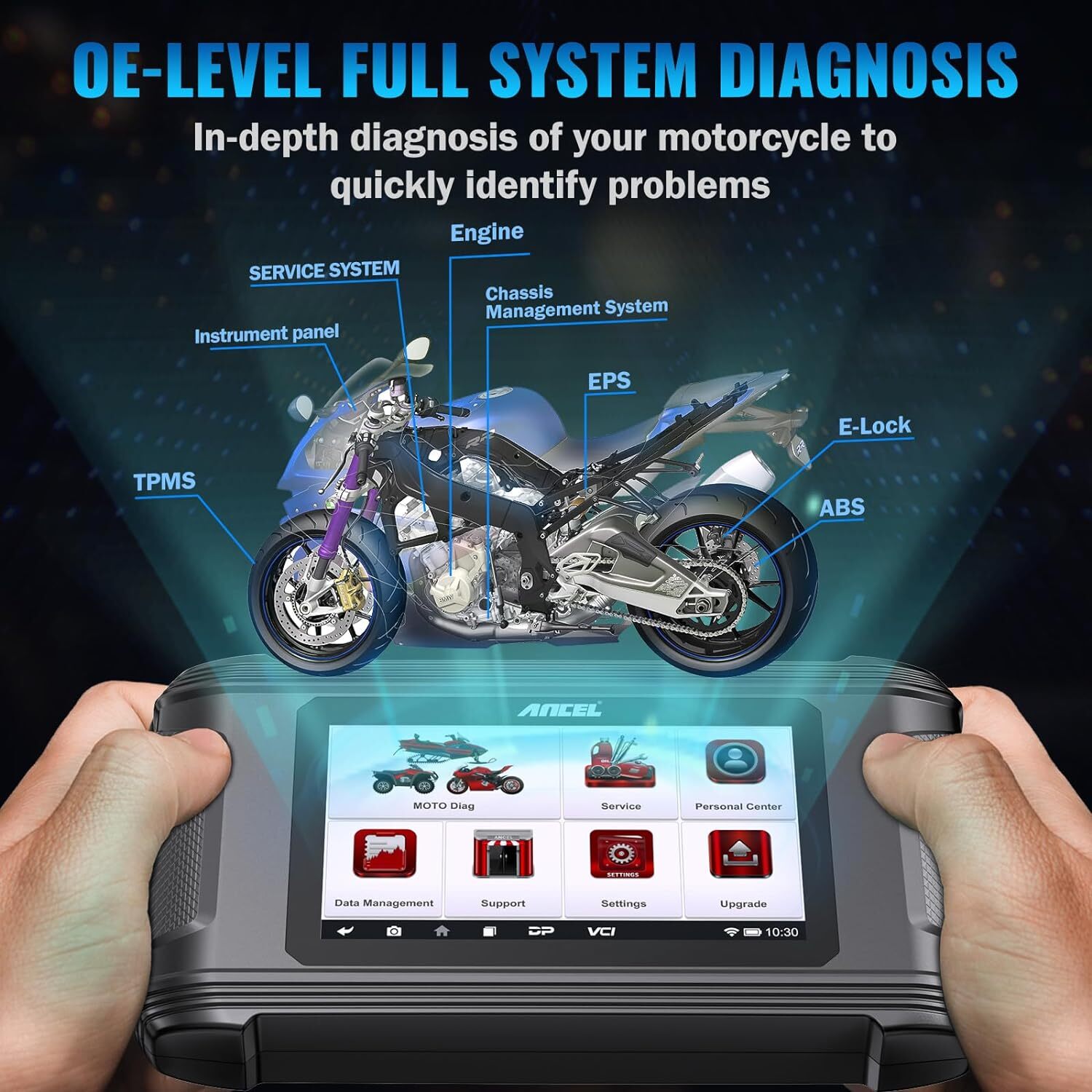 ANCEL MT510 for Ducati Motorcycle OBD2 Scanner Full System Diagnostic ECU Coding