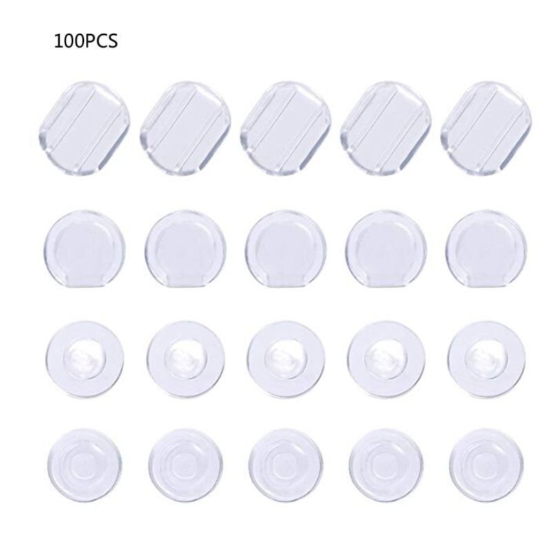 Silicone Clip Earring Pads Comfort Earring Cushions for Clips on Earrings 4 Size