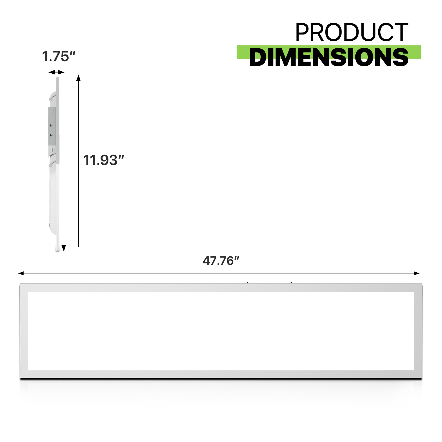 4 Pcs 1x4 LED Flat Panel Light 4000LM 5000K Dimmable Drop Ceiling Troffer Light