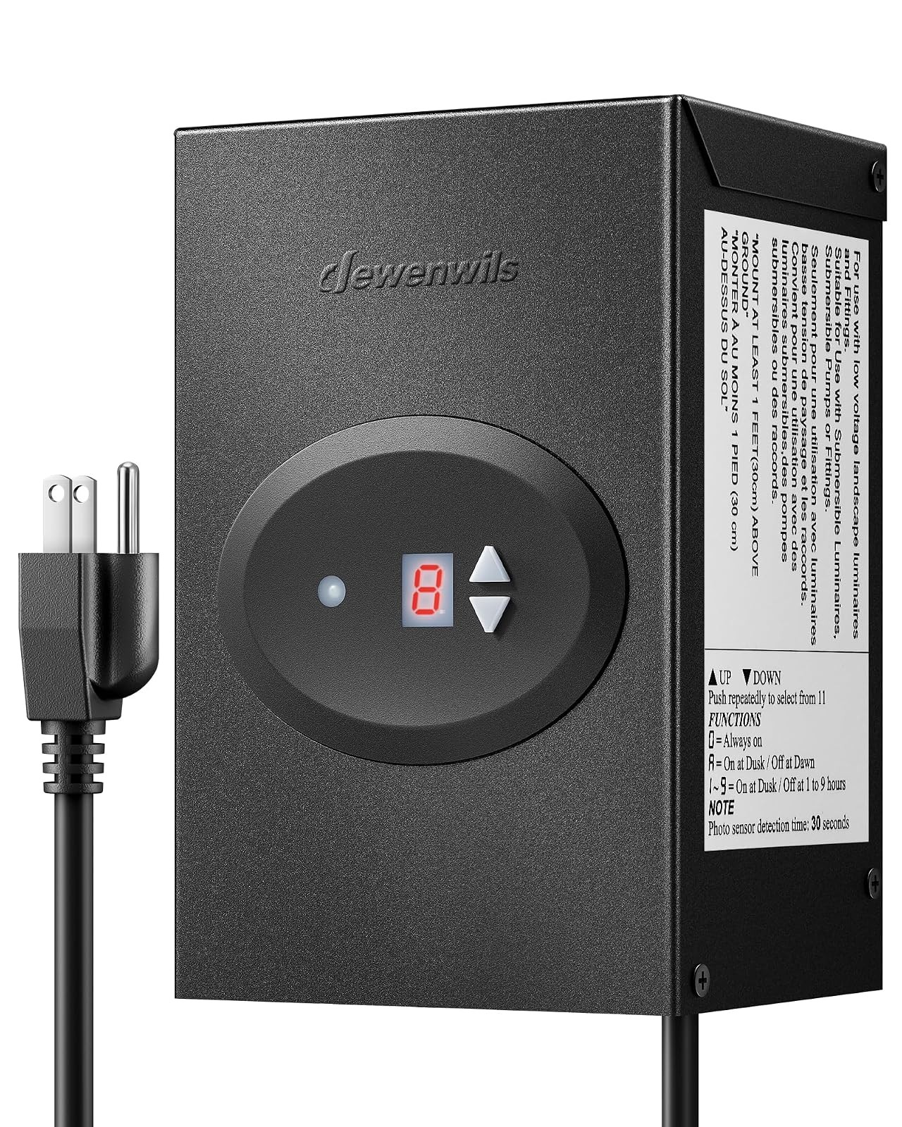 DEWENWILS 120W Landscape Transformer Timer Photocell 12V AC ETL