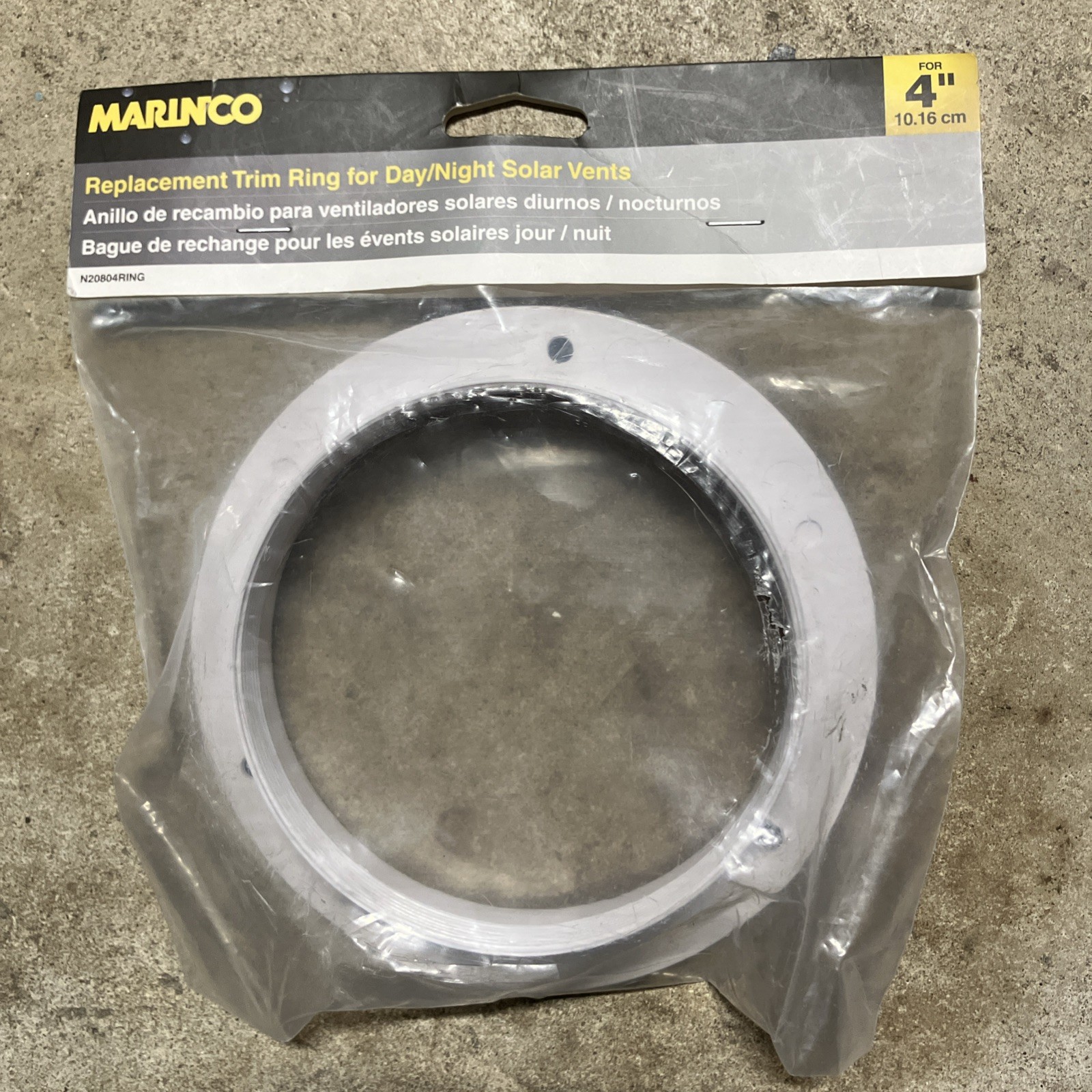 Marinco Day/Night Solar Vent Trim Ring 4" White N20804RING NEW