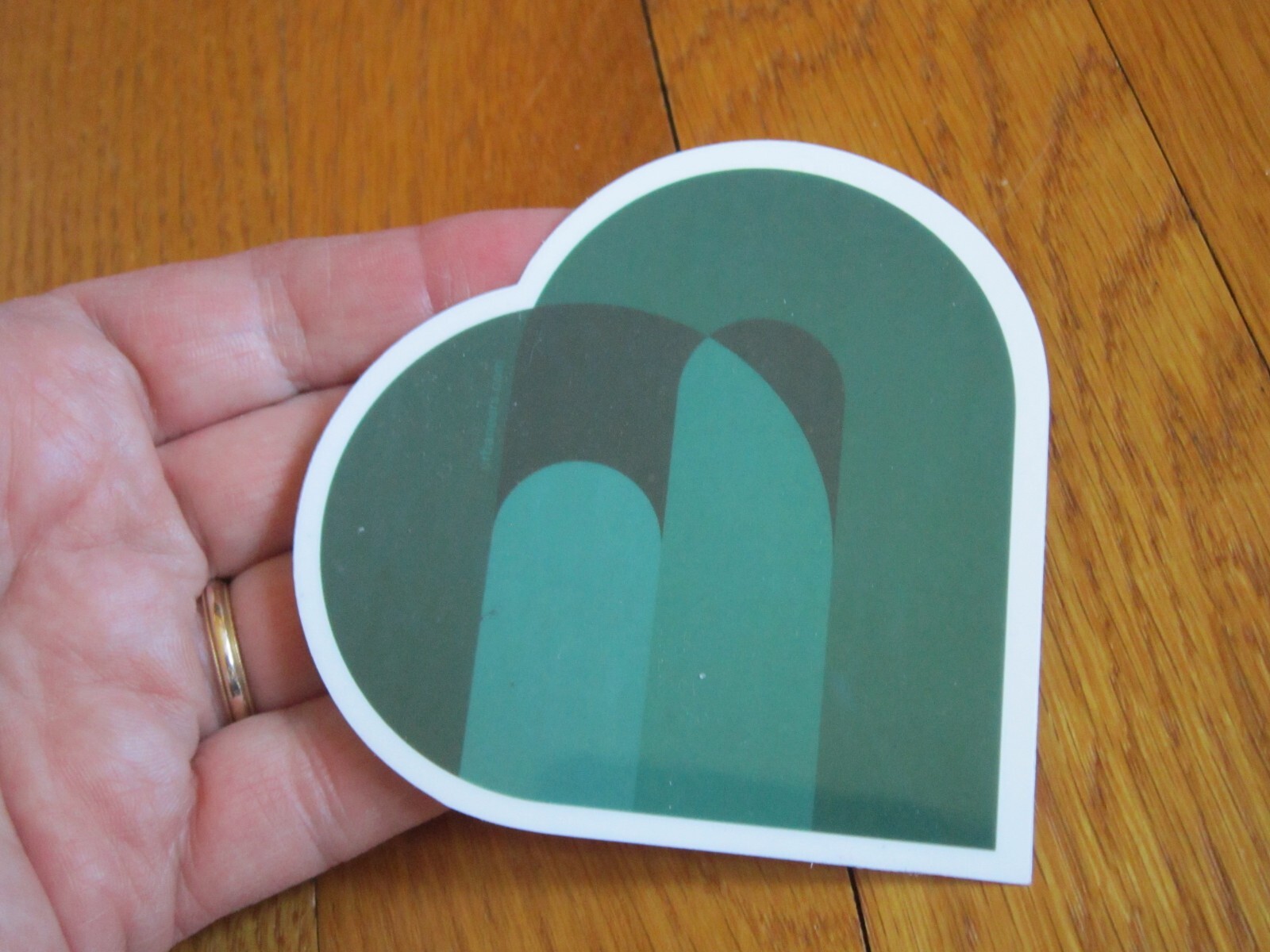 Green Heart Sticker Logo Emblem 3" FREE SHIP