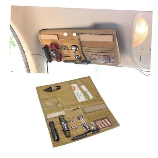 smilfuy Tactical Molle Car Sun Visor Organizer, Large Molle Visor Panel | Car