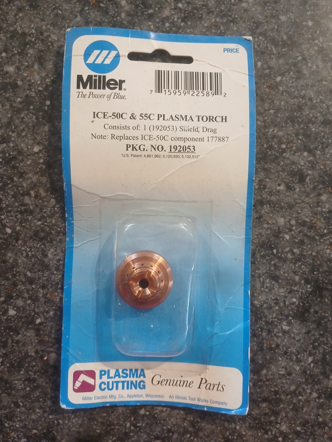 MILLER 192053 SHIELD, DRAG ICE- 50C/55C
