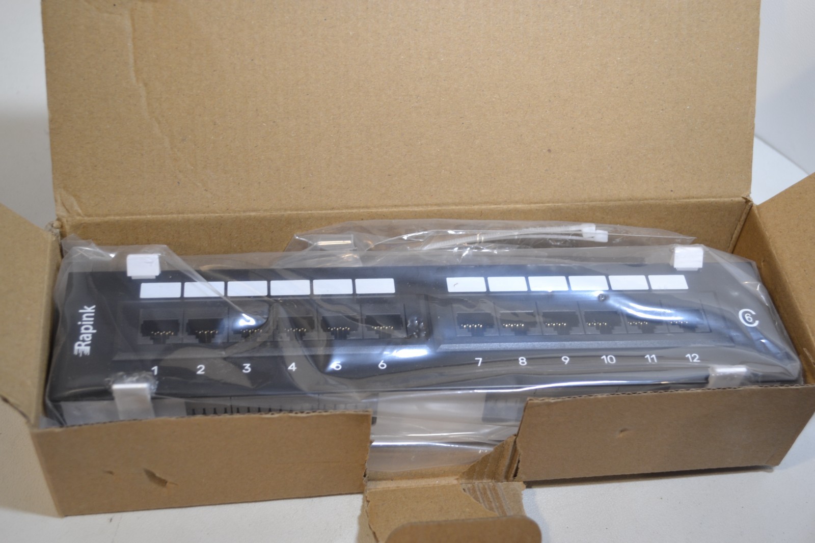 12 Ports Patch Panel Punch Down Cat 6 with Frame