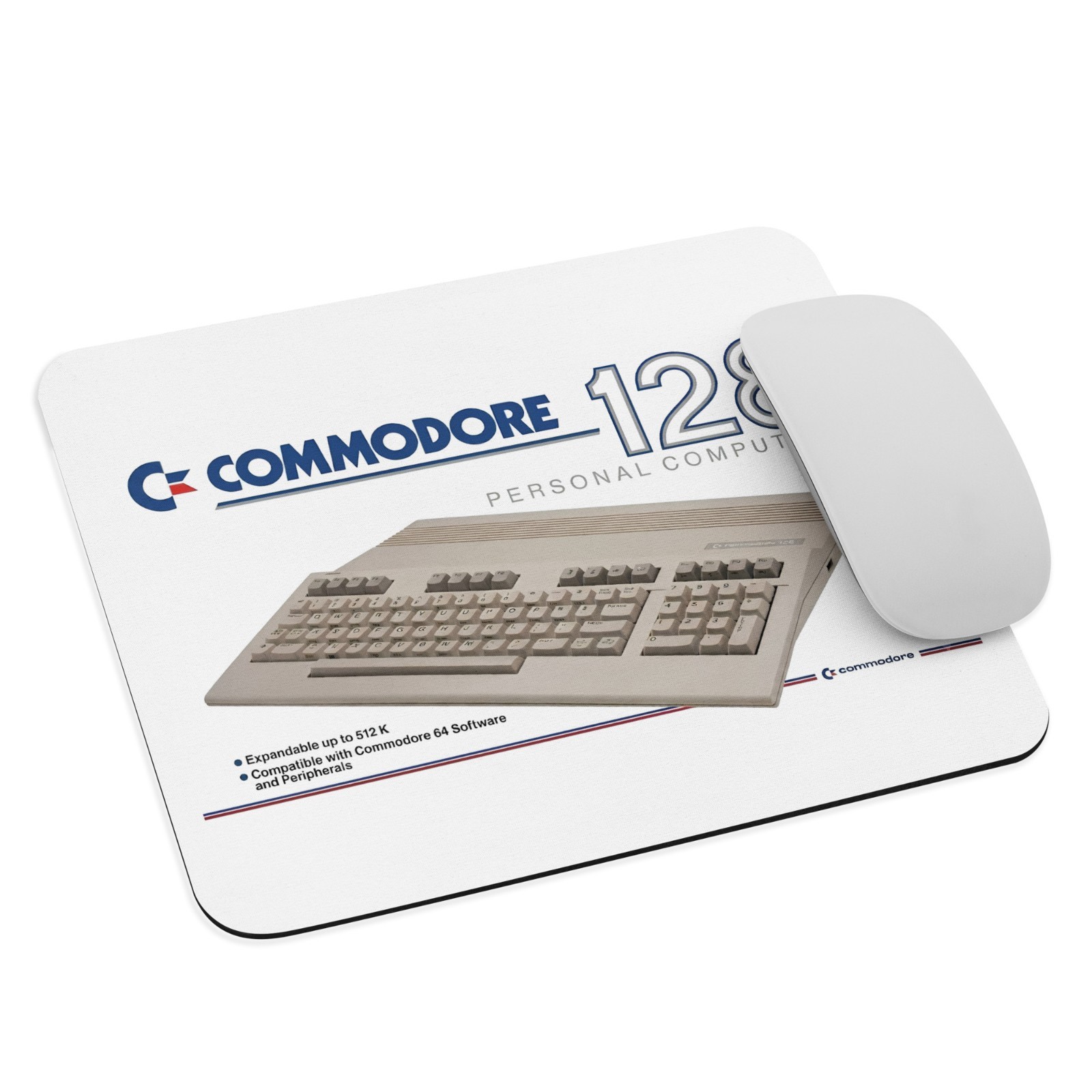 Retro Commodore 128 Mouse Pad – Classic 8-Bit Computer Graphic Desk Mat 9.5"x7.7