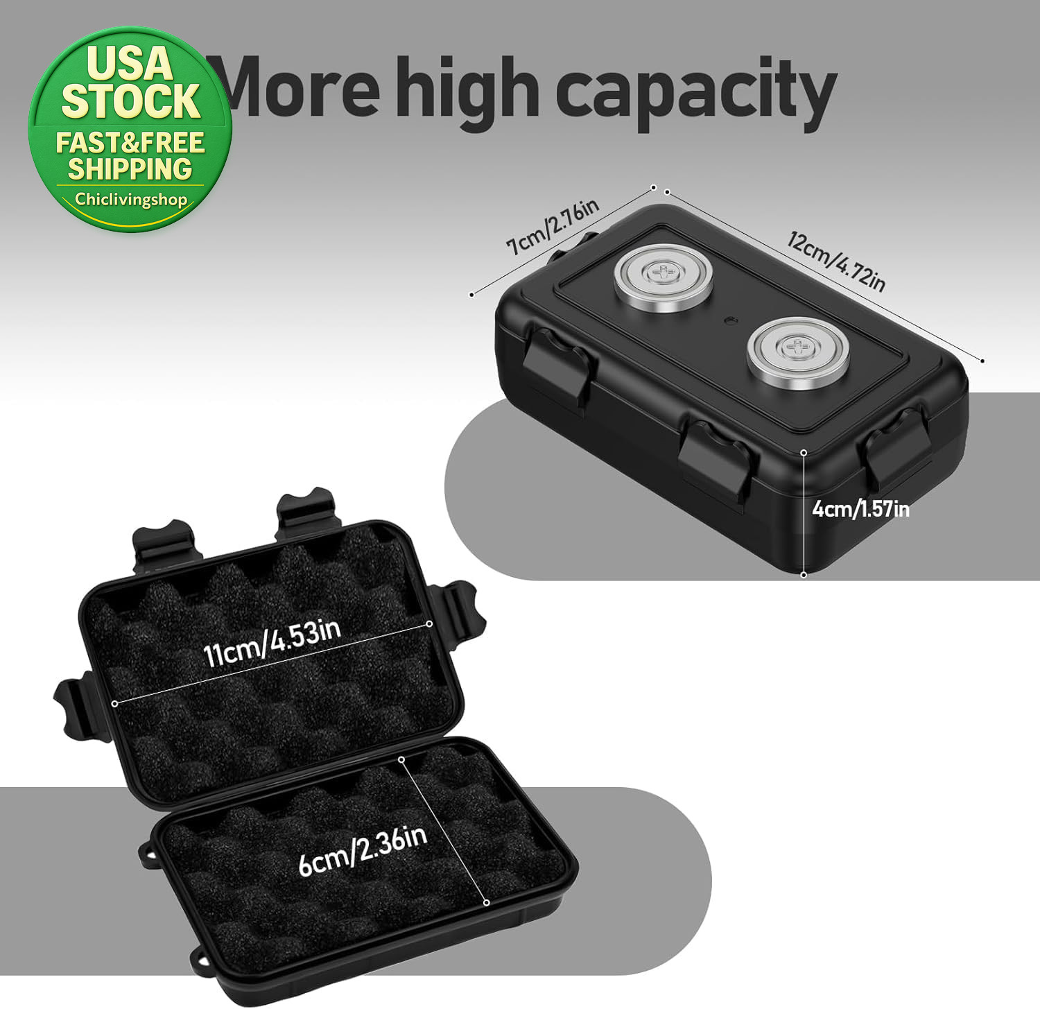 Magnetic Key Box 2Pack Waterproof Key Holder under Car Storage Secure Magnet