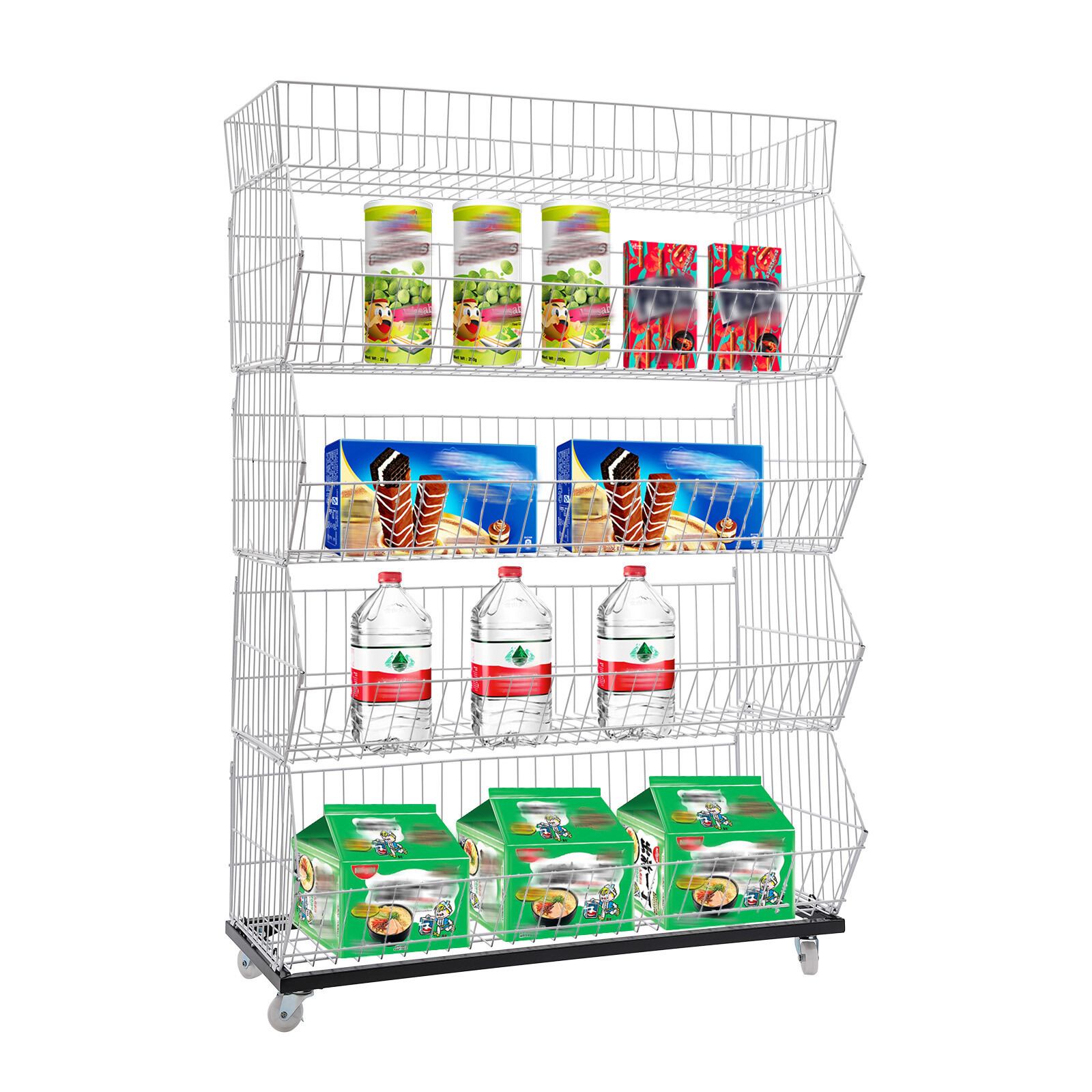 5 Tier Wire Grid Merchandise Display Shelf White Retail Display Rack Shelf New