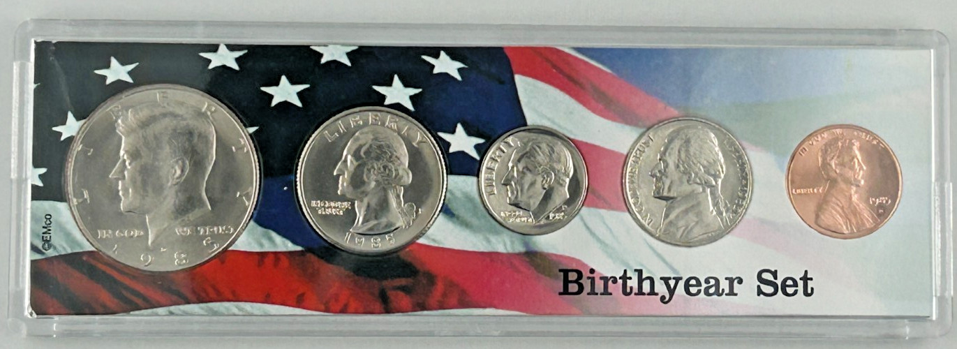 1985 Birth Year Set 5 Bright Uncirculated Coins FREE SHIPPING