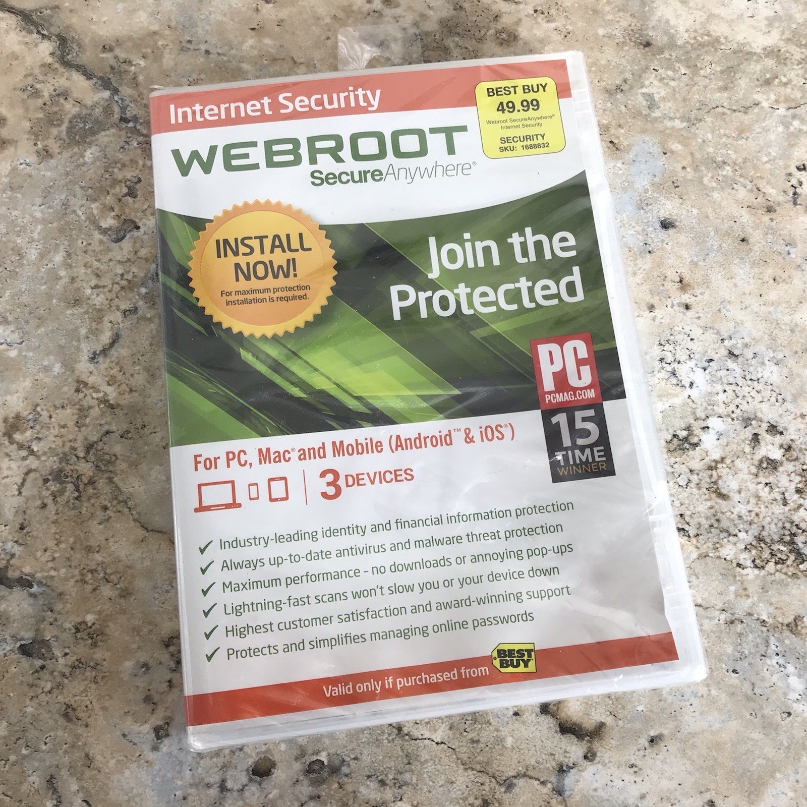 WEBROOT SECURE ANYWHERE INTERNET SECURITY FOR PC, MAC & MOBILE - SEALED