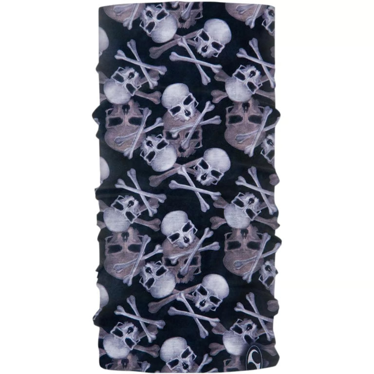 Schampa Black Skulls and X-Bones Tube Multi-Wear Headwear - TUBE-70