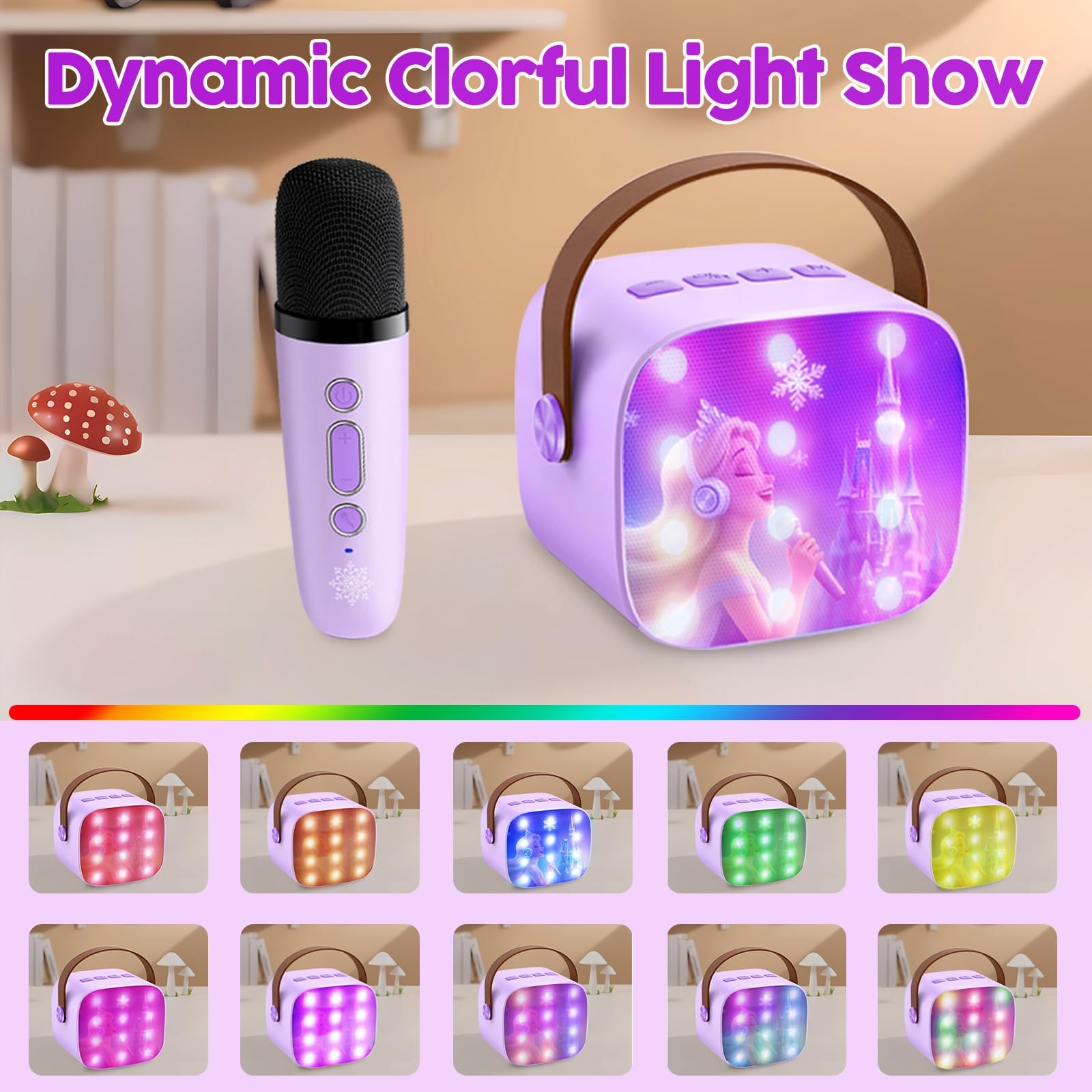 lrjrizzo Purple Karaoke Machine 2 Mics