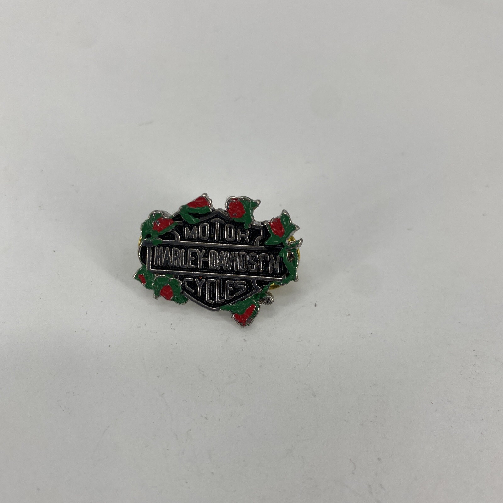 Officially Licensed Harley-Davidson Badge Banner with Roses Motorcycle Bike 1"