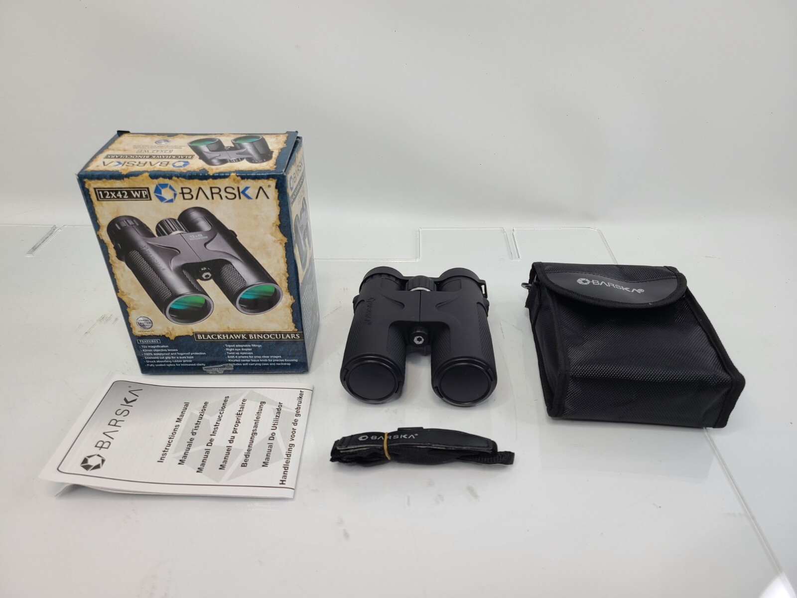 BARSKA AB11840 Blackhawk 12x42 Waterproof Binoculars - Brand New