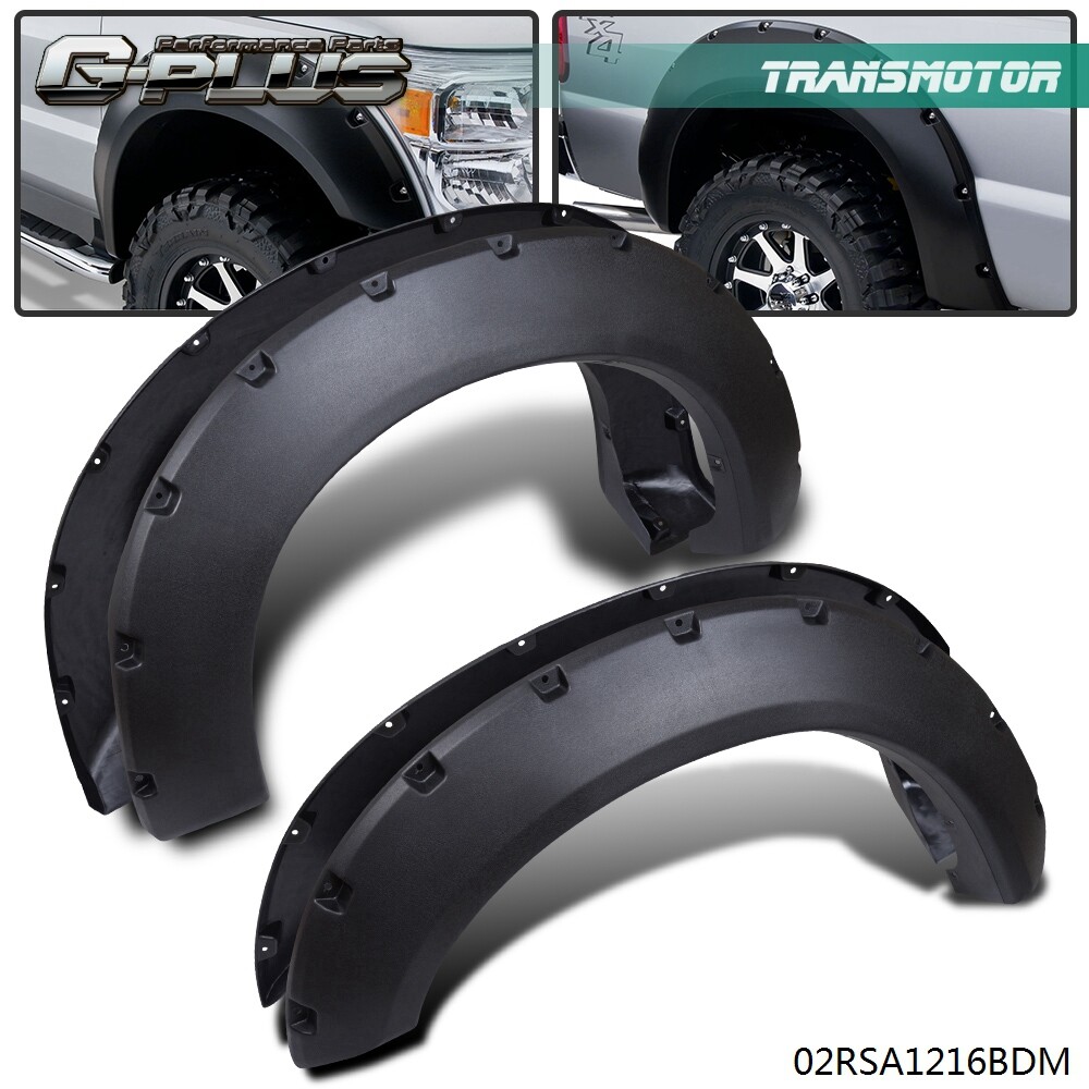 Fit For 11-16 F250 F350 Super Duty Pocket Rivet Style Fender Flares Textured