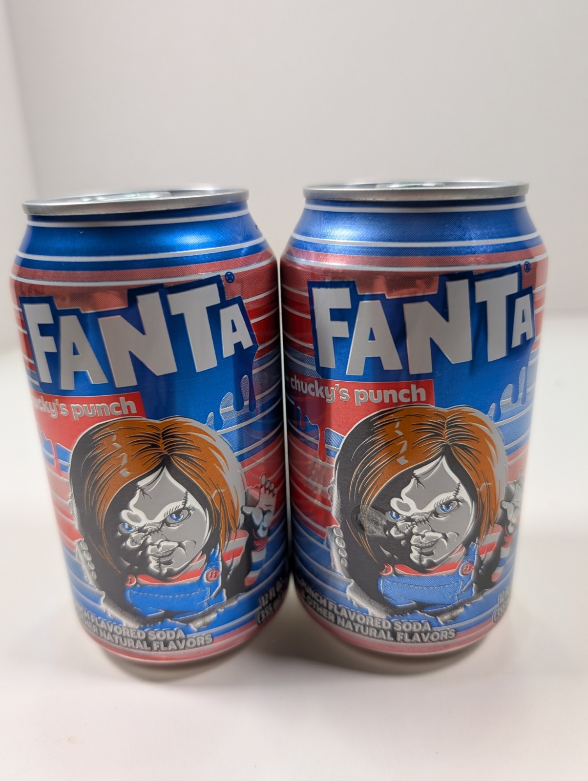 2025 U.S. Exclusive Chucky Punch Fanta Halloween Horror Night Promo (2) Cans