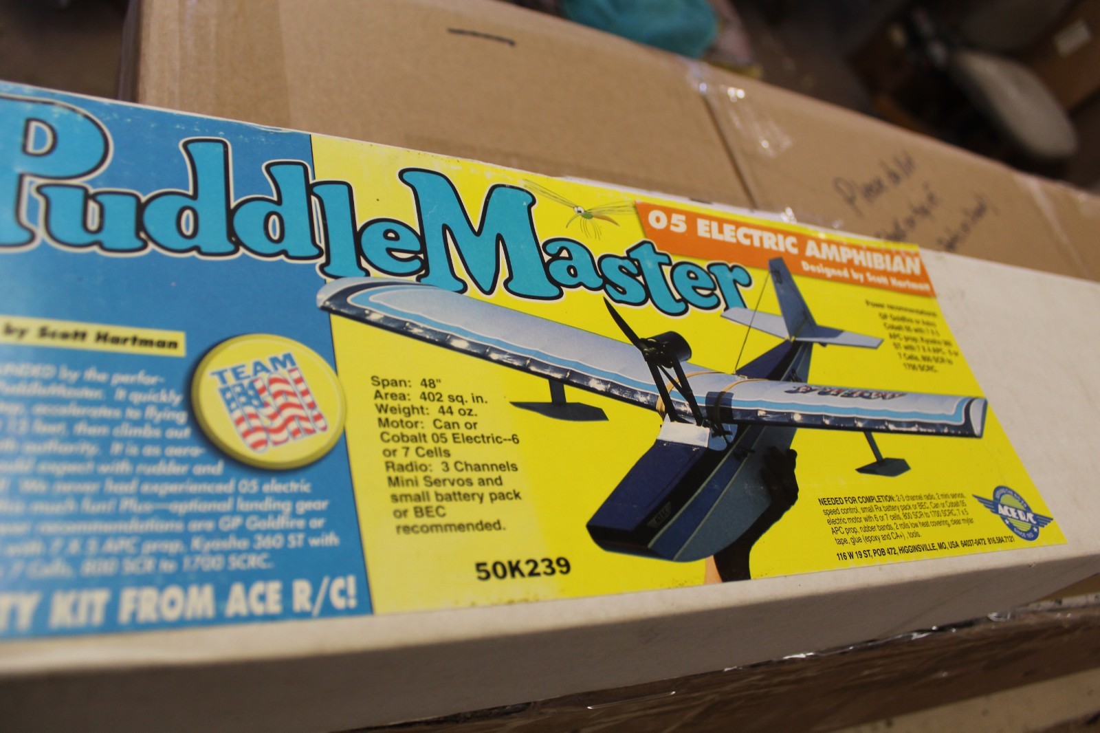Ace R/C, Puddlemaster, Vintage R/C Airplane Kit, 48"