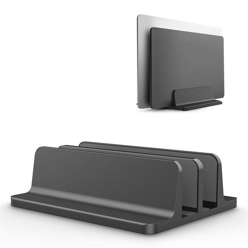 Vertical Laptop Stand, Double Desktop Stand Holder with Adjustable Dock Mounts