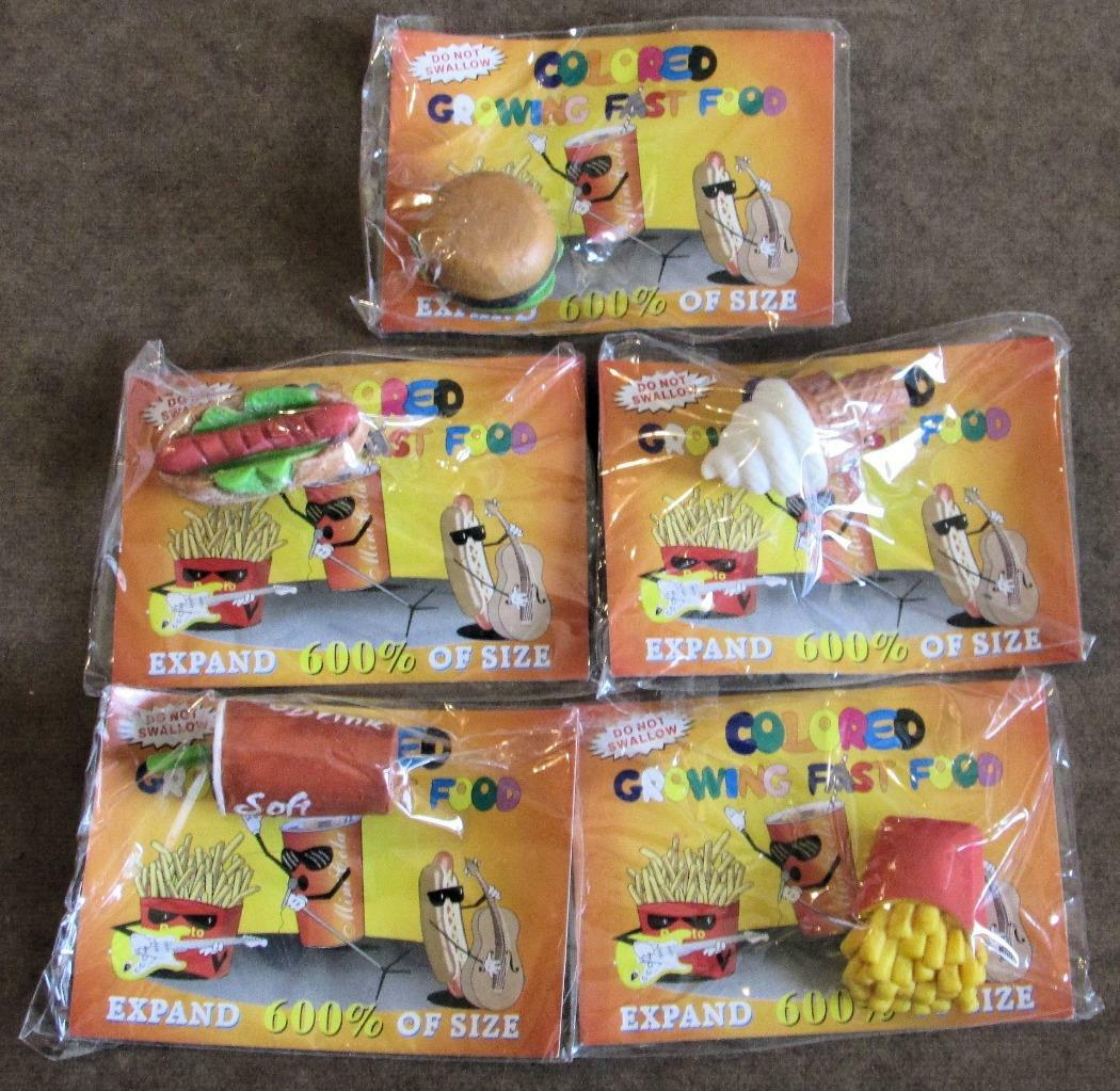 Set of 5 Magic Growing Fast Food – Just Add Water and They Expand Up To 600%