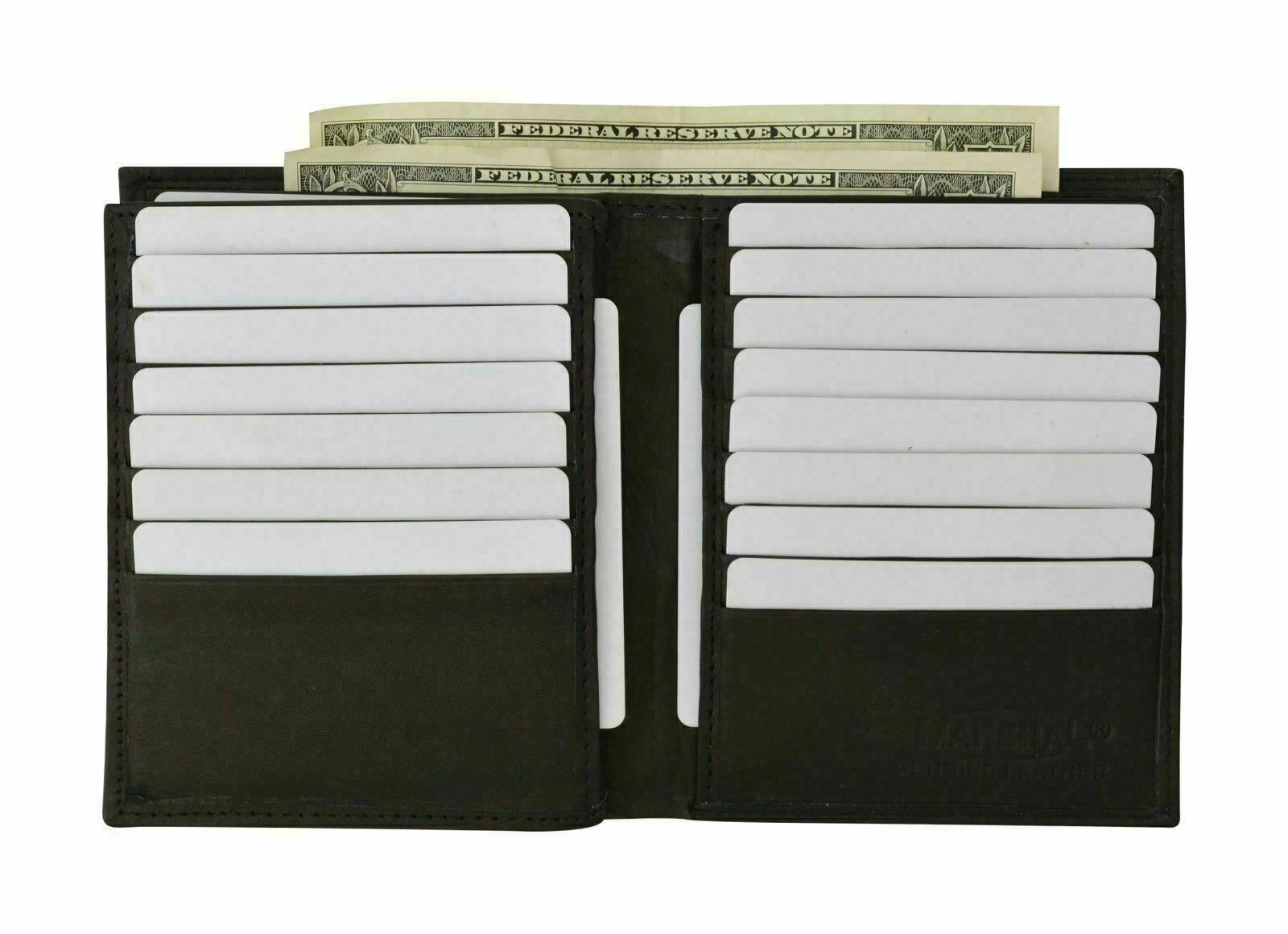 RFID Blocking Bifold Hipster Multi Credit Card ID Holder Wallet Premium Leather