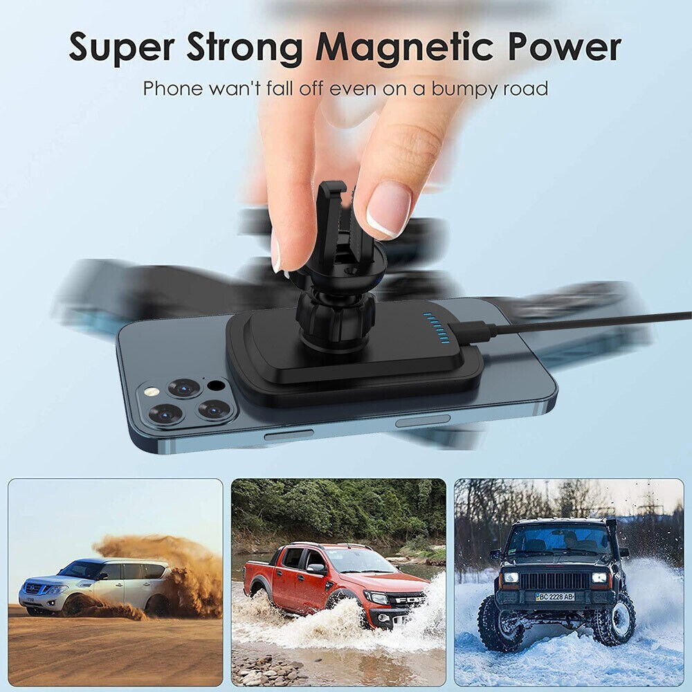 Magnetic Wireless Charger Car Mount Holder For iPhone 13 14 15 Pro Max MagSafe
