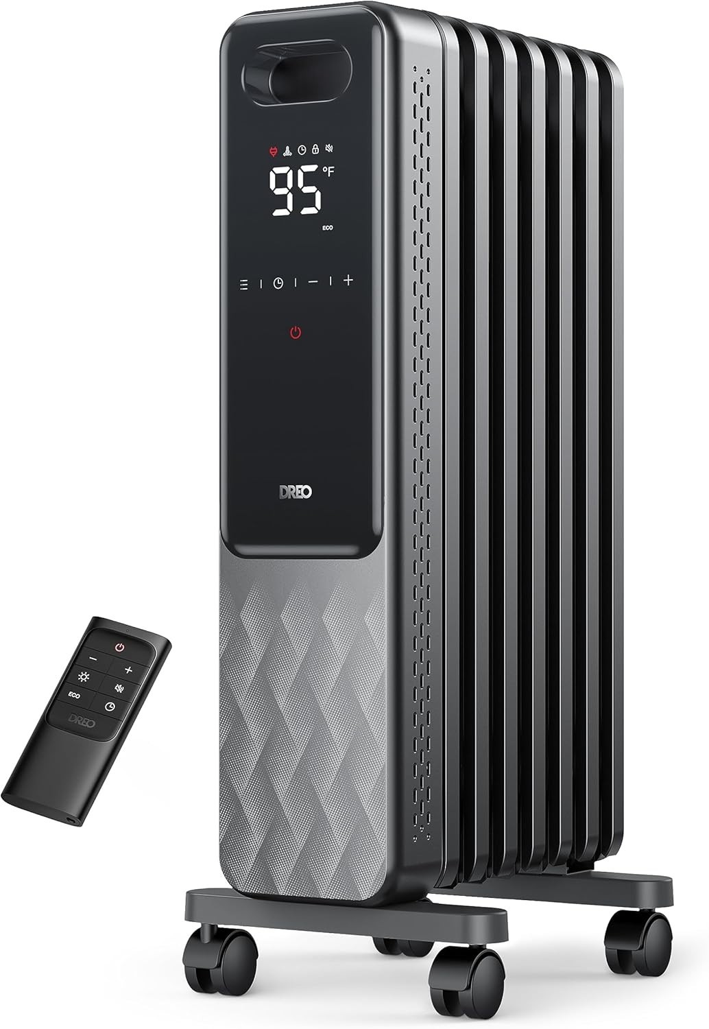 Dreo Oil Filled Radiator Electric Radiant Heater 1500W Timer Thermostat 4 Modes